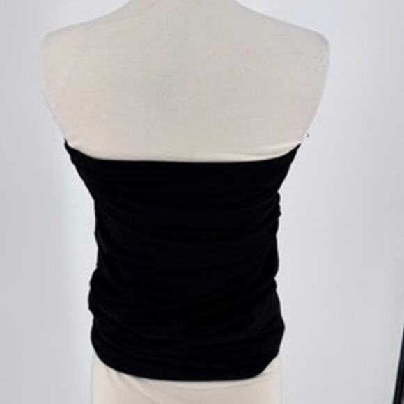 Elizabeth and James Tube Top Ruched Black Size Medium - Picture 2 of 4